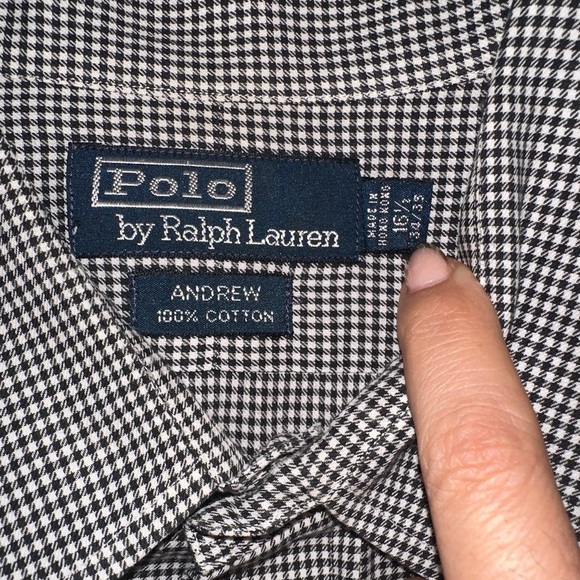 Polo by Ralph Lauren Andrew 100% Cotton Button-up Long Sleeve Shirt - Sz 16 1/2 - Picture 8 of 8